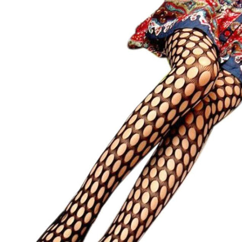 Women Black Sexy Fishnet Pattern Jacquard Stockings Pantyhose Tights