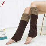 Women's Fashion Winter Warm Knit Crochet High Knee Leg Warmers Leggings Boot For Ladies