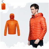 Men Duck Down Jacket Parka Winter Hooded Down Coat