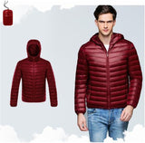 Men Duck Down Jacket Parka Winter Hooded Down Coat