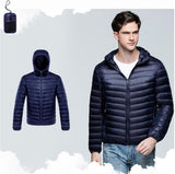 Men Duck Down Jacket Parka Winter Hooded Down Coat