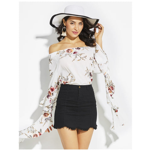 Nude Flower Halter Blouse