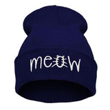 Winter Knitting MEOW Beanie Hat And Snapback Men And Women Hiphop Cap