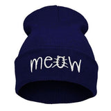 Winter Knitting MEOW Beanie Hat And Snapback Men And Women Hiphop Cap