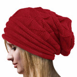 Women Winter Crochet Hat Wool Knit Beanie Warm Caps