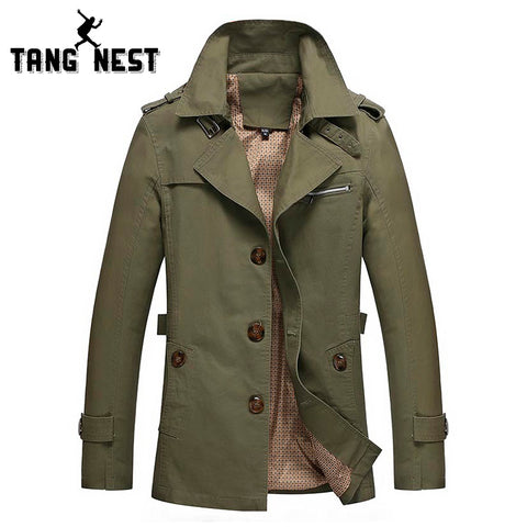 TANGNEST 2018 Men New Arrival Classic Casual 4 Colors Trench Coat Slim Spring Autumn Hot Selling Asian Size Jacket MWF226