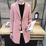 TANGNEST Autumn Winter Coat Men 2018 New Arrival Casual Fashion Long Trench Coat Male 8 Solid Colors Slim Handsome Jacket MWF291
