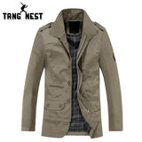 TANGNEST Classic Long Trench Coat Men 2018 Hot Sale Casual Solid Color Jacket Men All-matched Comfortable Men Jacket MWF296